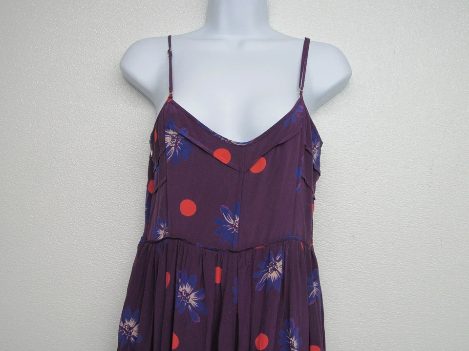 Vestido Juicy Couture Ciruela Real Lunares Estampado Seda Para Mujer Talla 6 Foto 3 de 4