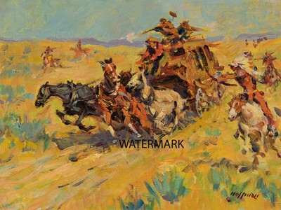 Frank B Hoffman - Attack on the Stage - 13x19 REPRODUCTION