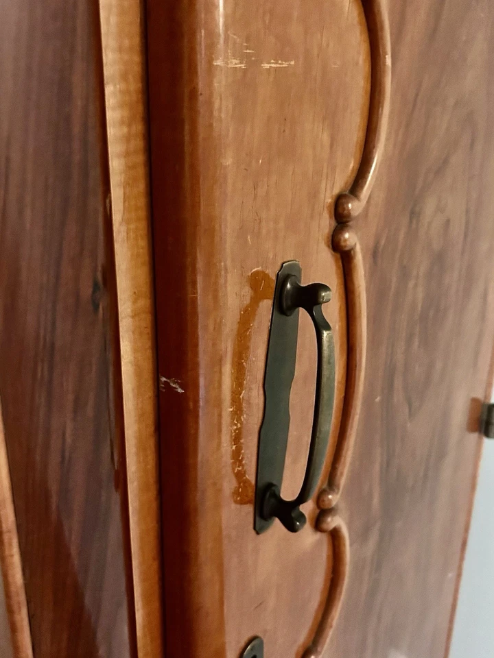 Antiguo armario francés Art Deco armario armario con espejo y llave vintage Foto 4 de 4