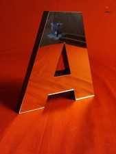 Mirror Glass Table Top Letter A - 7" X 6.5" - Home Decor