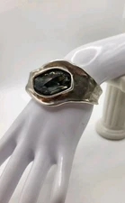 UNO de 50 "Awesome" Retired Bracelet Smoky Gray Swarovski Crystal Leather Band