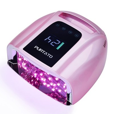 UV LED Nail Lamp 96W Portable Cordless Smart Sensor Plating Pink P960 PURTATO