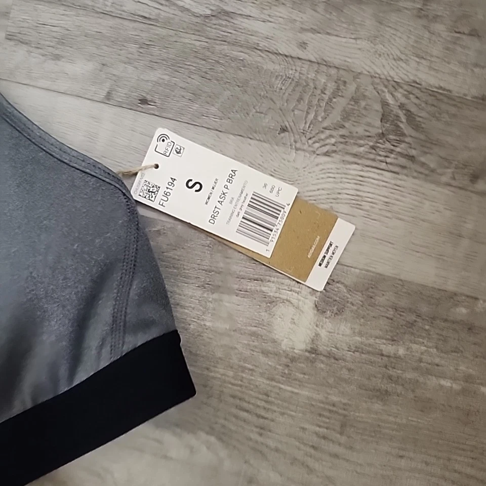 adidas Womens Don't Rest Alphaskin Sports Bra Size S Gray Heather Black New - Image 2 of 3