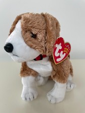 TY Beanie Baby Side-kick the Brown/White Dog with Red Collar 04532 6" TALL **NEW