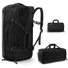55L Foldable Duffle Bag Backpack with Shoe Compartment for Travel, Gym, Sports