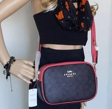 NWT Authentic  Coach CA547 Jamie Canvas Leather Signature in Brown Watermelon