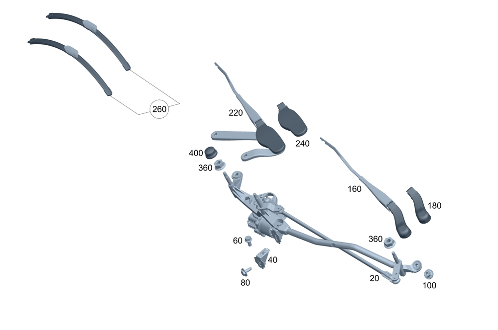 Genuine Mercedes Wiper Blade Repair Kit 206-820-15-00 OEM Replacement