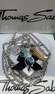 Massive Thomas Sabo Hippie Necklace & Chuck Sunglasses Peace Sign Charm   