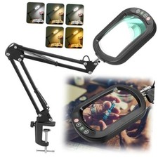 Magnifying Glass with Light - Rectangle Real Glass - 5 Color Modes 12X - Black