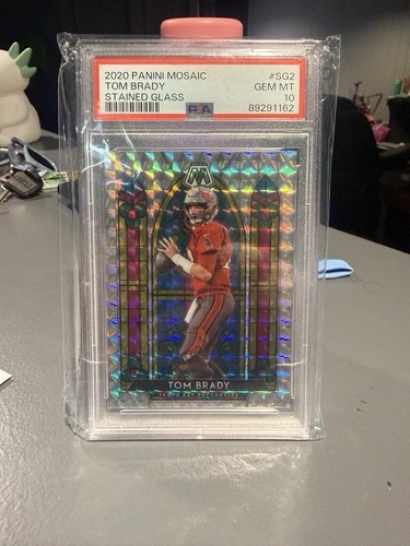 2020 Panini Mosaic Stained Glass Prizm Insert Tom Brady SG2 PSA 10 Buccaneers