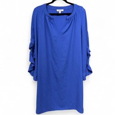 Nine West Royal Blue Dress with Ruffle Sleeves, Size 16