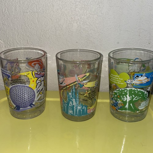 McDonald’s Walt Disney World 100 Years of Magic Glass Cups Set Of 3 Characters - Picture 5 of 9