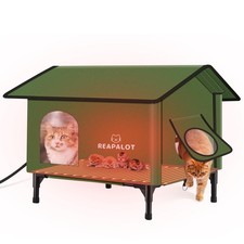 Heated Cat House for Outside Cat in Winter, Insulated Outdoor Feral Cat Shelt...