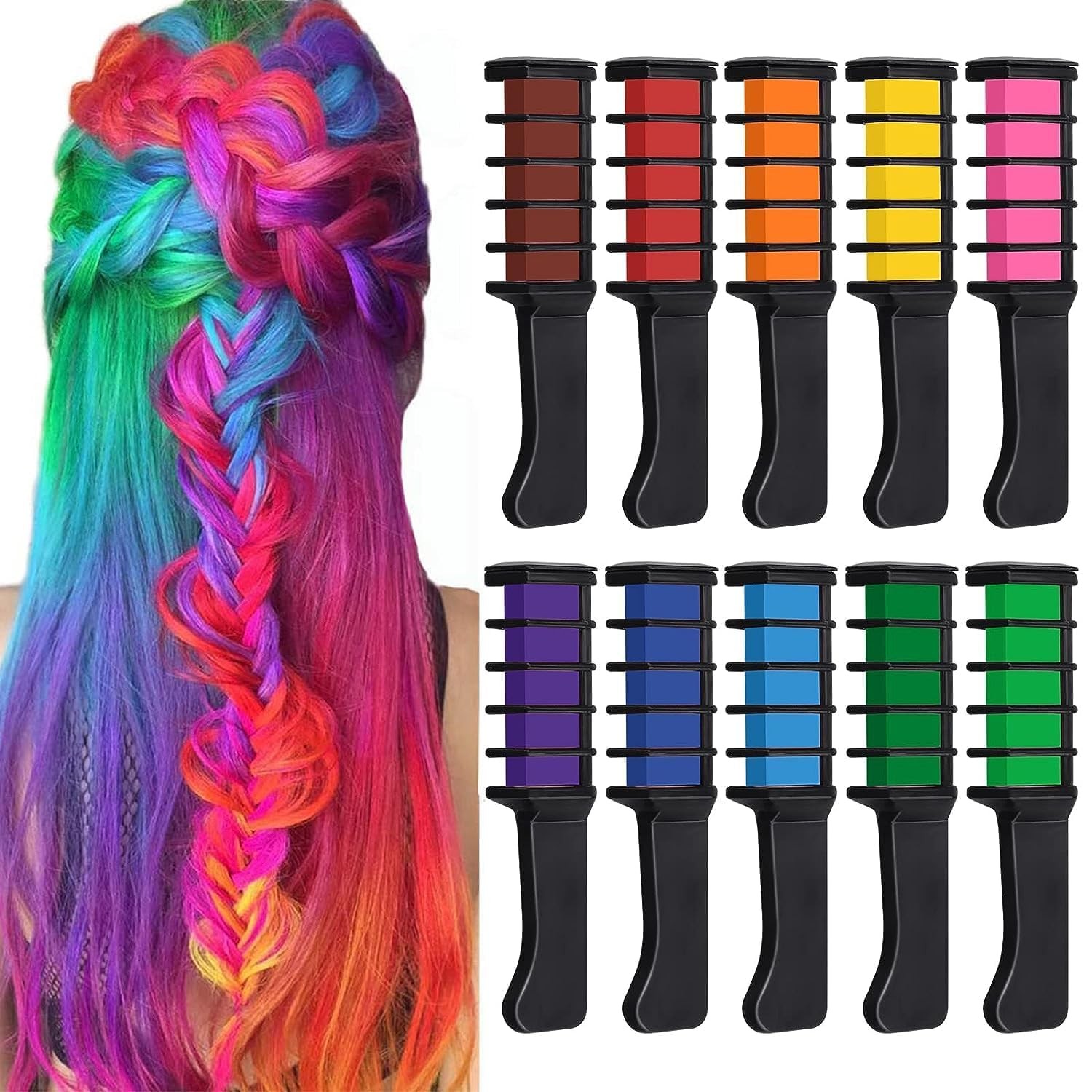 Temporary Hair Chalk Comb Set, Washable Hair Dye For Girls K