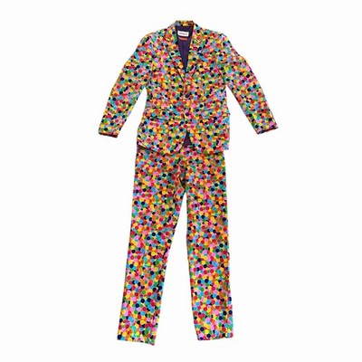Opposuits Confetti Polka Dot 3 Piece Suit Colorful Party Festival Clown Mens 38