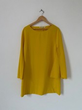 Zara Dress Large Yellow Short Mini Tunic Angel Split Sleeve