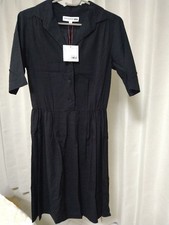 UNIQLO S Black Shirt Dress Women's Linen Casual New