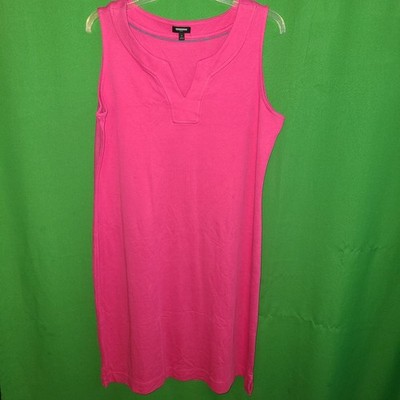 2559) NWOT TALBOTS X 0X pink cotton knit shift dress knee length new 