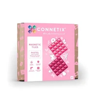 CONNETIX Azulejos Magnéticos Base Rosa y Baya Pastel, 2 Piezas