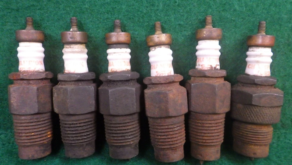 Lot of 6 Original Ford Script Champion Take Apart Spark Plugs Model T/A Era - Image 3 of 4