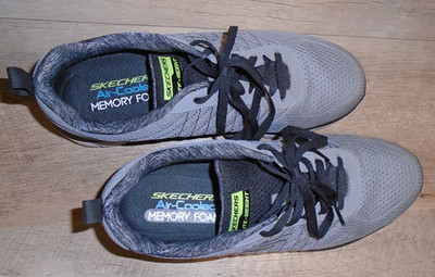 Skechers Men's Lace-up Lite Weight comfortable Shoes Size 10.5 SN 52185 Gray