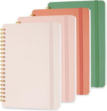 4 PCS Small Spiral Notebook 5X7, Spiral Journal Notebook, Notebooks for Work, No