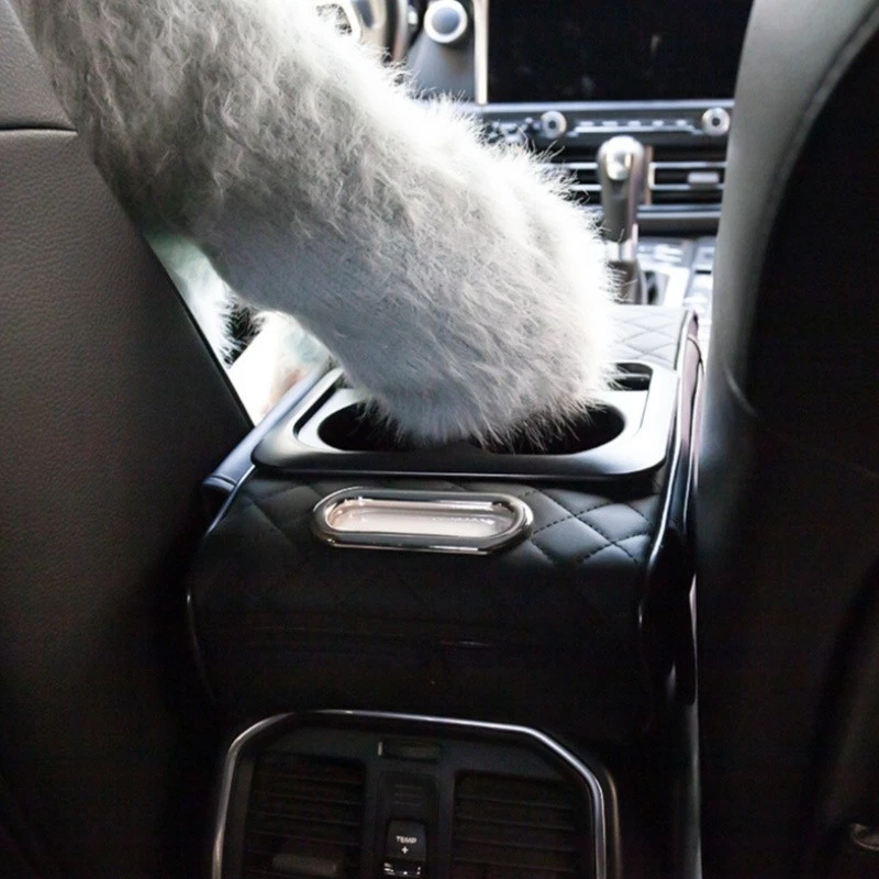 Cojín reposabrazos coche con portavasos y caja de pañuelos ranura consola central coche Foto 4 de 4