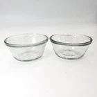 Vintage Two anchor hocking small glass round bowl 4"