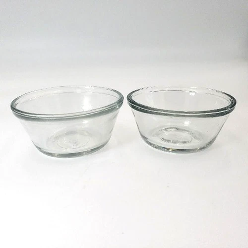 Vintage Two anchor hocking small glass round bowl 4"