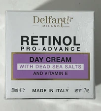 Delfanti Milano Retinol Pro-Advance Day Cream w/ Dead Sea Salts 50ml New Sealed