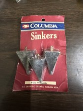 Rare Vintage Columbia Pyramid Sinkers Made In Alabama. No Bar Code. 3oz 3pk #4