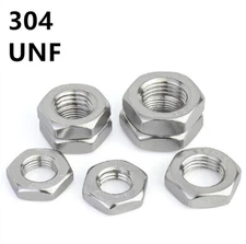 304 Stainless Steel Hexagon Thin Nuts Fine Pitch Thread 1/4 5/16 3/8 1/2 5/8 3/4