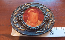 Vintage County PHOTO Belt buckle CLAUDE KING country music ICON potrait RARE 