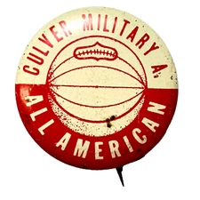 1950s Culver Military Academy American Basketball Pinback  1.25"