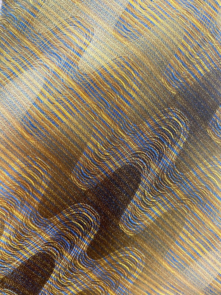 Corbata Retro Wembley Verde DORADO Rayas Abstracta Para Traje Marrón Oliva Negro Foto 3 de 4