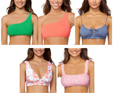 NWT Raisins Juniors' One Shoulder Banded Textured Bikini Size S-XL 50 12HL842