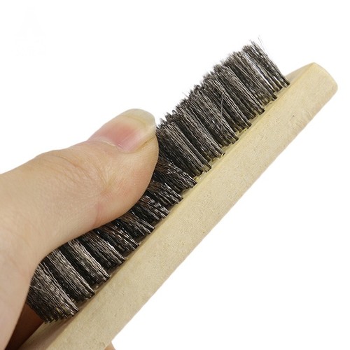 2Pcs Large Stainless Steel Wood Handle Wire Brush Set Cleaning Detailing Tool US - Picture 19 of 24