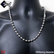 24"MEN's Stainless Steel 8mm Silver Ball Beads Link Chain Necklace*N168