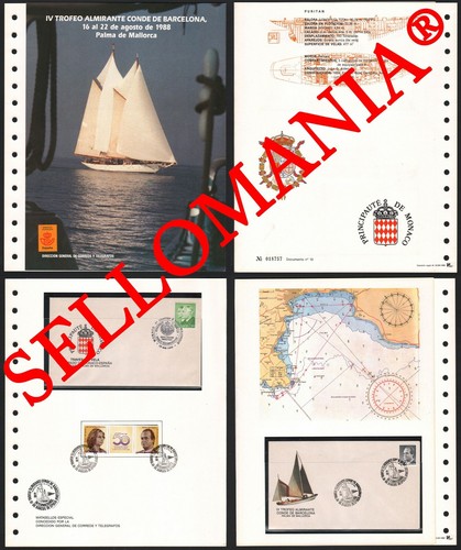 1988 TROPHEE ALMIRANTE BATEAU A VOILE BOAT VELERO SHIP 10 DOCUMENTO TC22849 FR - Foto 1 di 3