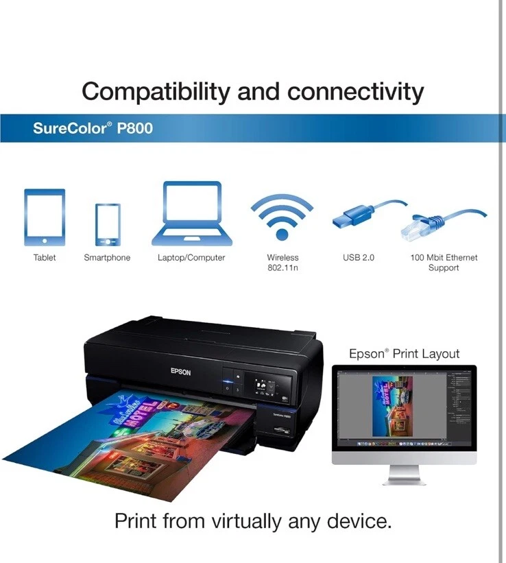 RE_NEWED Epson SureColor P800 Inkjet Printer 17 inch Wide Format Printer - Image 4 of 4