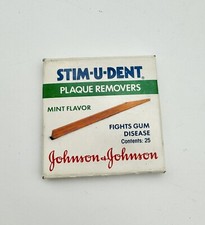 Vintage Johnson  Johnson Stim-U-Dent Plaque Removers Picks Mint Flavor 1989