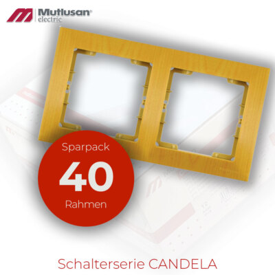 Sparset 40x 2fach Rahmen Horizontal  Unterputz Mutlusan CANDELA  Eiche / Holz Op