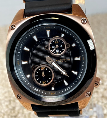 Akribos XXIV AK310 Mens Rose Gold tone Swiss 24 Hr. New in Box w/ new battery