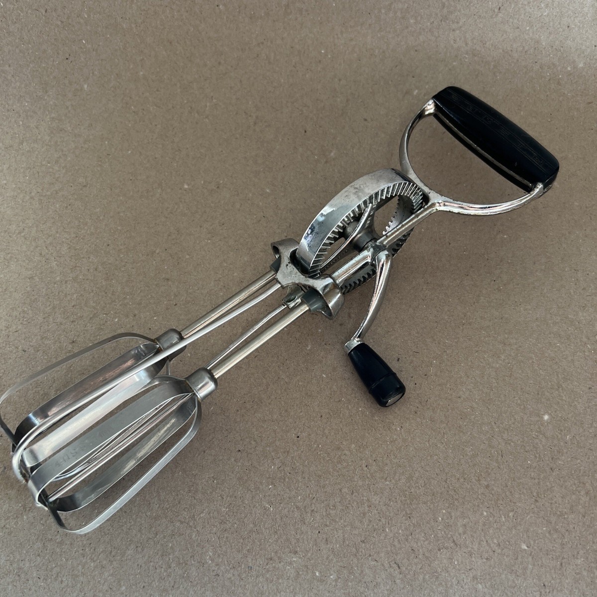 Vintage EKCO BEST Egg Beater Manual Crank Hand Mixer Blender Stainless  Steel USA