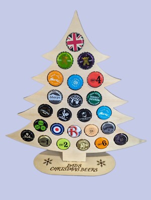 Holz Weihnachten Countdown Weihnachtsbaum Bier Flaschenverschluss Top Display Halter Geschenk