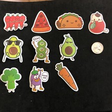 Scrapbook Stickers Food Veggie Lot of 10 Stickers.
