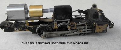 BRASS HO SCALE 0-4-0 or 0-6-0 or GEARED STEAM CAN MOTOR-FLYWHEEL UPGRADE KIT