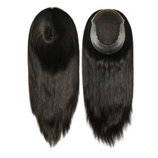 Women Topper Human Remy Hair Replacement French Lace Long Hair Pieces 16'' Q6L