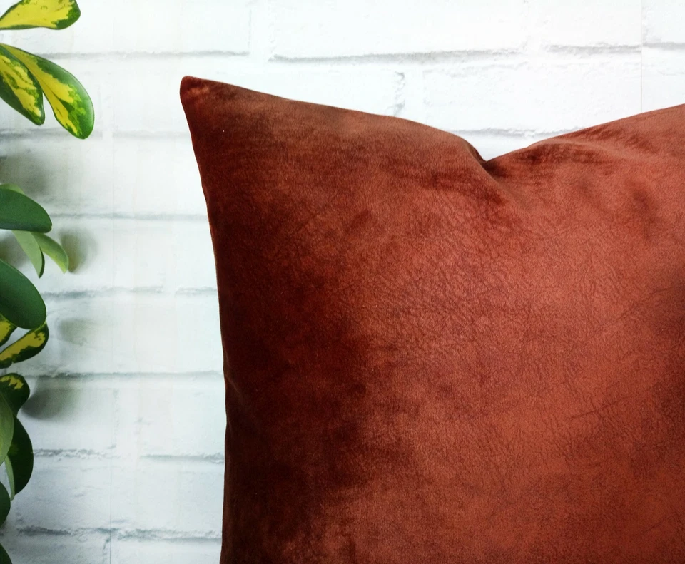 Terracotta velvet very soft thick pillow cover-1QTY - Image 3 of 4