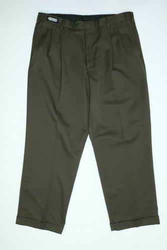 Mens Savane Green Dress Pants (Pleated 